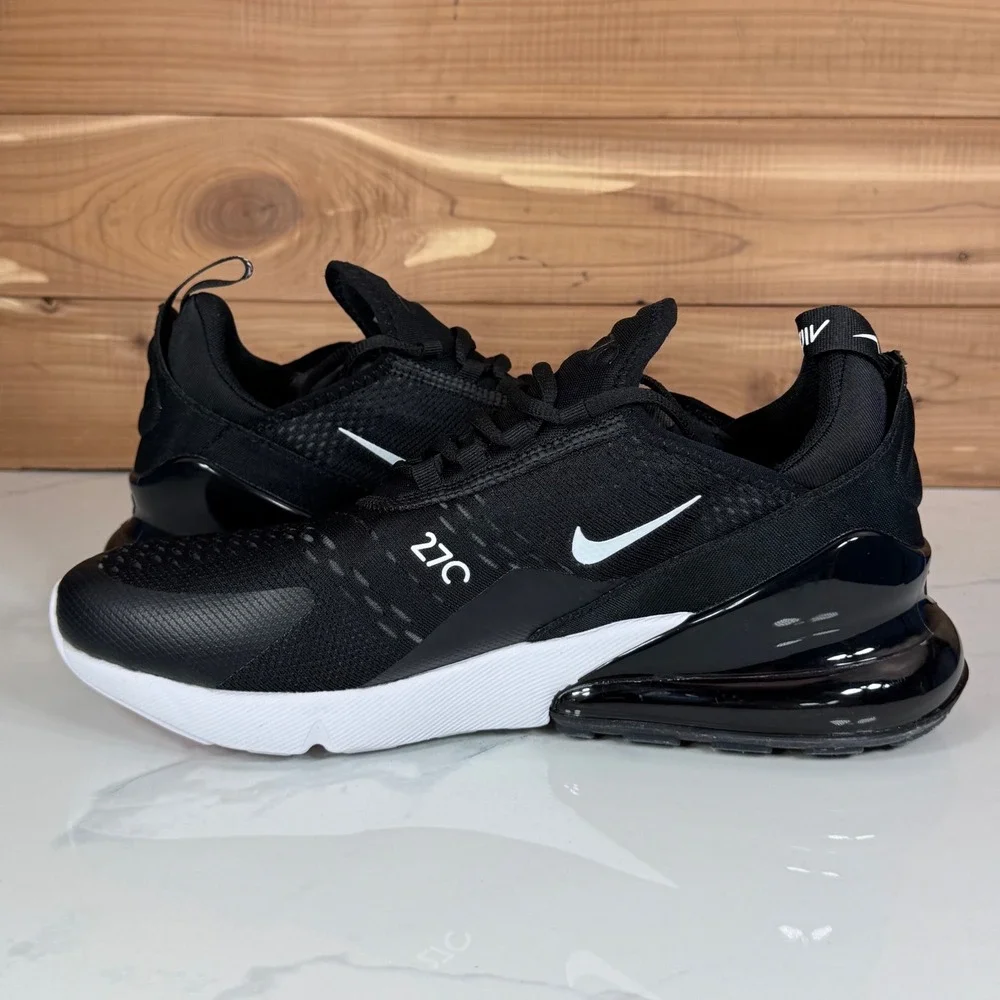 Nike Air Max 270 Black Anthracite White Mens Running Shoes AH8050-002 Size 10
